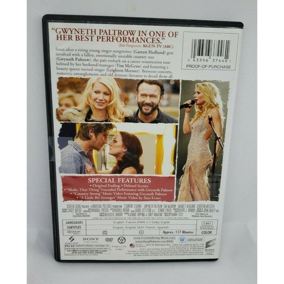 Country Strong DVD Gwyneth Paltrow Tim McGraw Garrett Hedlund Leighton Meester - Picture 4 of 9